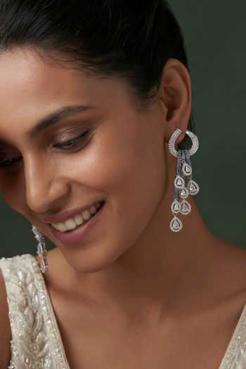 Prihan Luxury Jewelry Imitation Diamond Embellished Earrings 