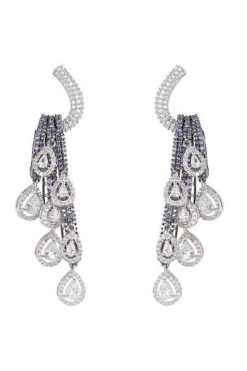 Prihan Luxury Jewelry Imitation Diamond Embellished Earrings 