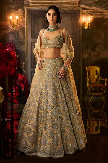 Seema Gujral Sequin & Crystal Bridal Lehenga Set