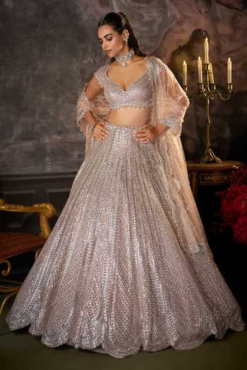 Seema Gujral Sequin Embellished Bridal Lehenga Set