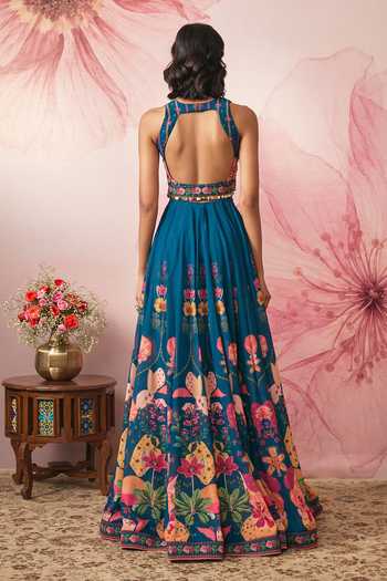 Vana Ethnics Midnight Blue Printed Lehenga Set