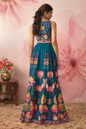 Vana Ethnics Midnight Blue Printed Lehenga Set