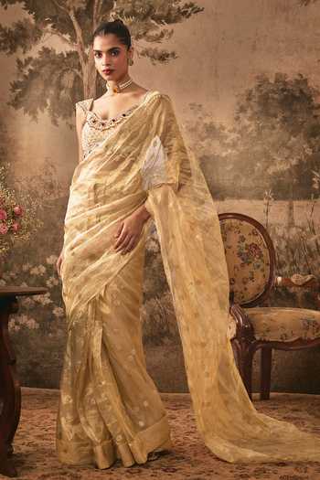 Vana Ethnics Pre-Draped Saree With Embellished Blouse