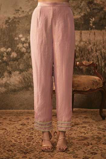 Vana Ethnics Pink Tissue, Jacquard Scoop Neck Blush Anarkali Set Online at Aza Fashions Vana Ethnics_Pink Tissue, Jacquard Scoop Neck Blush Anarkali Set _Online_at_Aza_Fashions