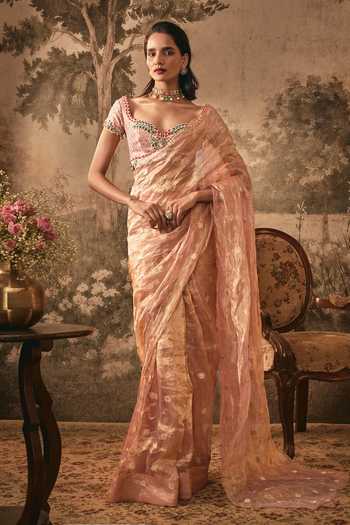Vana Ethnics Blush Pre-Draped Saree With Blouse