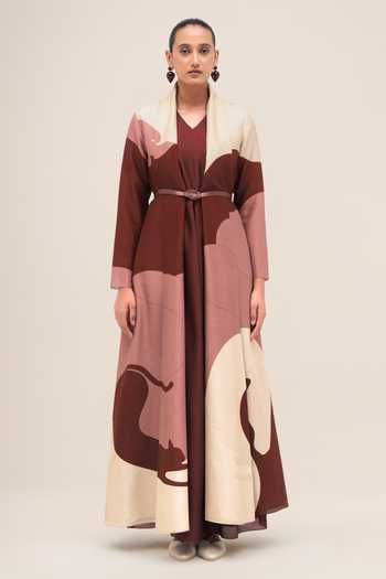 Ampm Ghubar Chanderi Abaya Set 