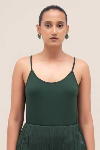 Ampm_Green Silk Organza Shawl Neck Zohra Printed Shirt _Online_at_Aza_Fashions
