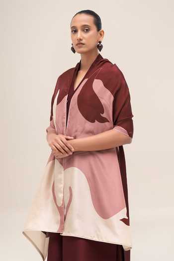 Buy_Ampm_Red Nazr Scarf _Online_at_Aza_Fashions