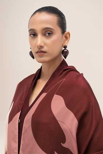 Shop_Ampm_Red Nazr Scarf _Online_at_Aza_Fashions