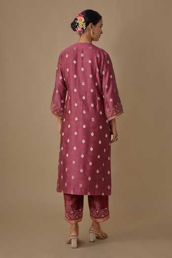 Sheeshakari Hand Embroidered Kurta Pant Set 