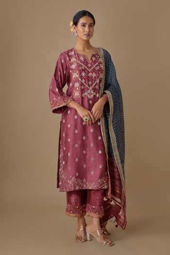 Sheeshakari Hand Embroidered Kurta Pant Set 