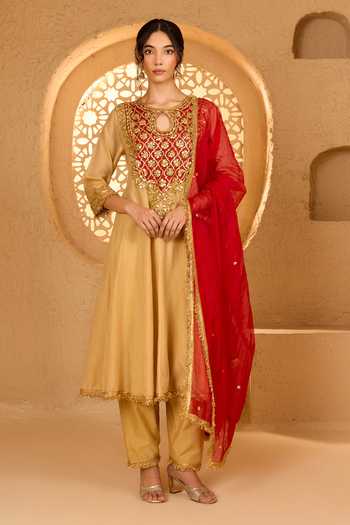 saina kapoor Moti Embroidered Anarkali Set 