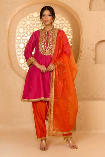 saina kapoor Gota Patti Work Anarkali Set 