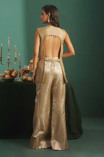 Rishi And Soujit Embroidered Long Top & Pant Set 