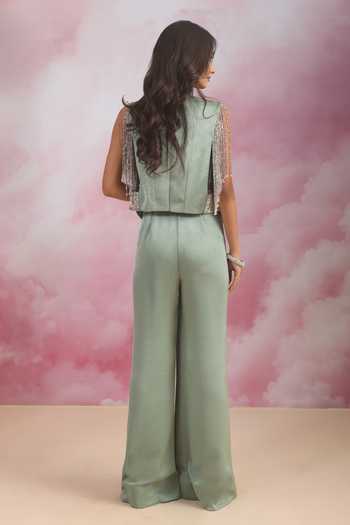 Rishi And Soujit Embroidered Short Jacket Set 