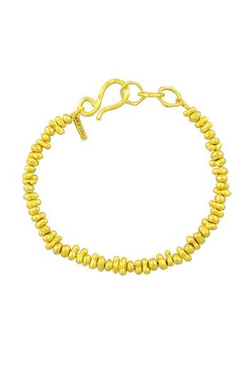 Buy Arvino Gold Plated Beads Molten Metal Anklet at Aza Fashions Buy_Arvino_Gold Plated Beads Molten Metal Anklet _at_Aza_Fashions