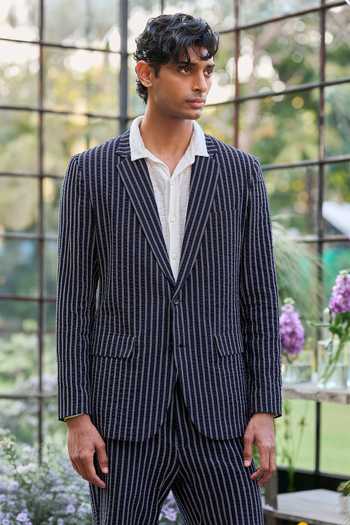 Dash And Dot Seersucker Stripe Blazer 