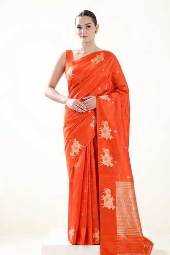 Sacred Weaves Cow Woven Saree 