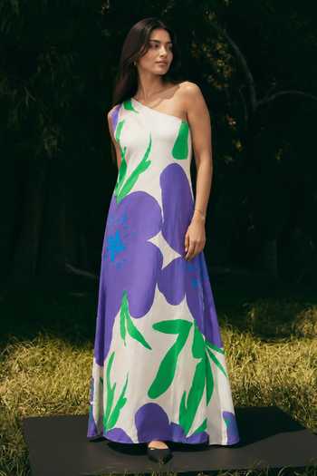Poppi One Shoulder Printed Kaftan 
