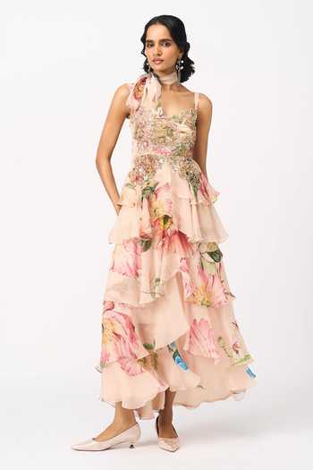 Issa Studio By Chetana & Swathi Lowkya Layered Printed Dress 