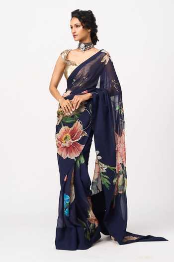 Issa Studio By Chetana & Swathi Mahani Printed Saree With Blouse 