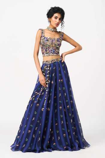 Issa Studio By Chetana & Swathi Neeha Printed Lehenga & Embroidered Blouse Set 
