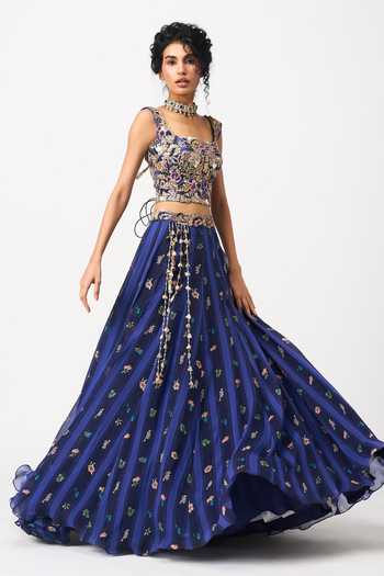 Issa Studio By Chetana & Swathi Neeha Printed Lehenga & Embroidered Blouse Set 