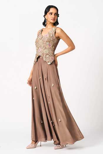 Issa Studio By Chetana & Swathi Traya Tassel Skirt & Embroidered Top Set 