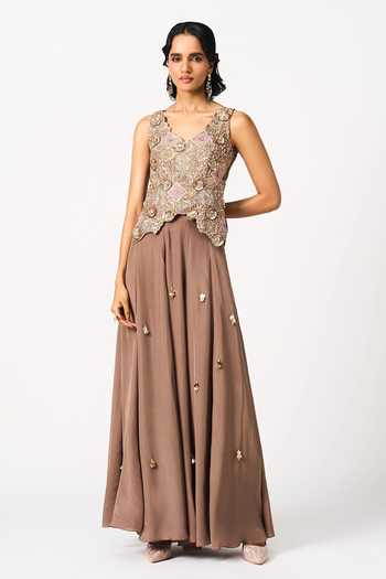 Issa Studio By Chetana & Swathi Traya Tassel Skirt & Embroidered Top Set 