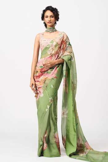 Issa Studio By Chetana & Swathi Vilina Printed Saree With Blouse 