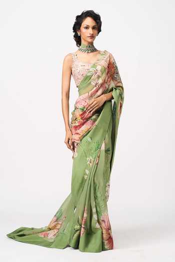 Issa Studio By Chetana & Swathi Vilina Printed Saree With Blouse 
