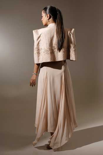 K-Anshika Embellished Viscose Silk Crepe Jacket & Maxi Dress Set 