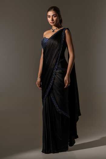 K-Anshika Draped Saree With Embellished Blouse 