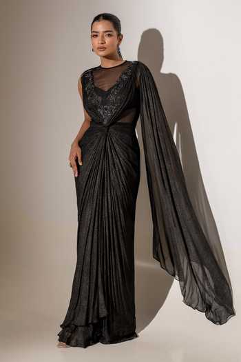 K-Anshika Embroidered Draped Saree Gown 
