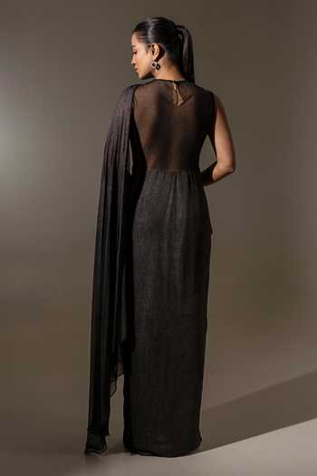 K-Anshika Embroidered Draped Saree Gown 