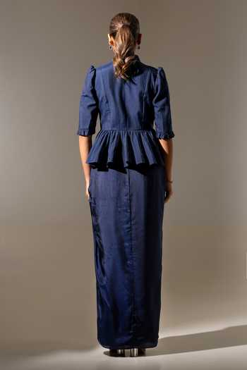 K-Anshika Embroidered Peplum Top & Skirt Set 