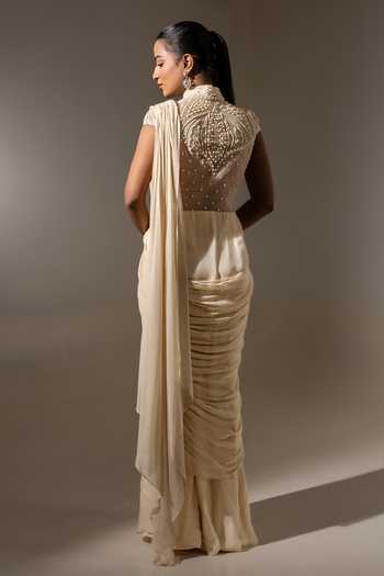 K-Anshika Embroidered Saree Gown 