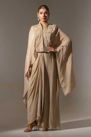 K-Anshika Embroidered Cape & Skirt Set 