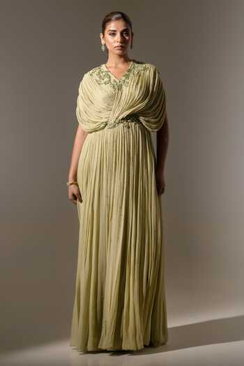 K-Anshika Draped Pleated Georgette Gown 