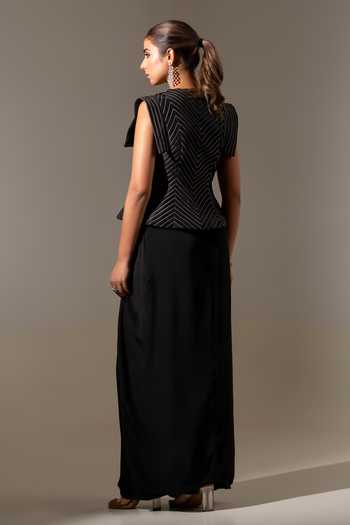 K-Anshika Embroidered Jacket & Skirt Set 