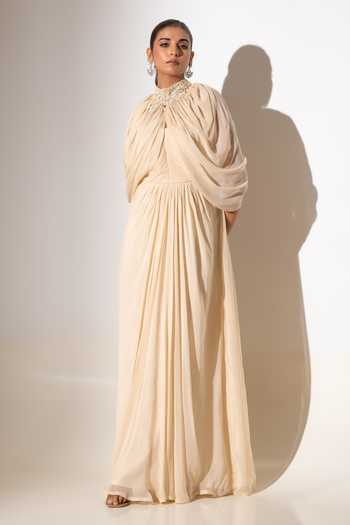 K-Anshika Gathered Cape & Flowing Gown Set 