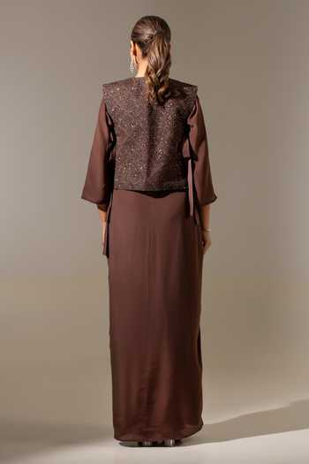 K-Anshika Draped Gown & Jacket Set 