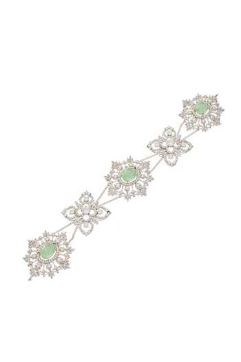 Raabta By Rahul Cubic Zirconia & Green Stones Headband