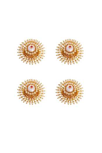 Raabta By Rahul Nobles Stroke Moti Hairpins - Set of 4