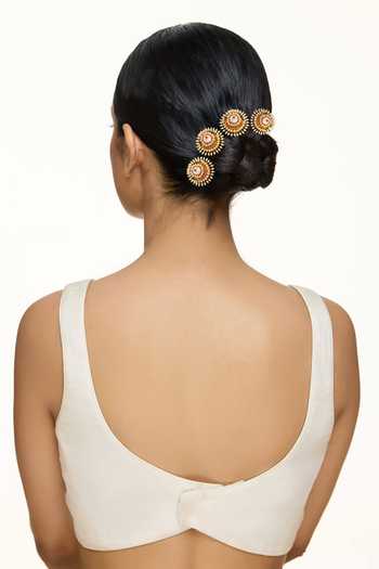 Raabta By Rahul Nobles Stroke Moti Hairpins - Set of 4