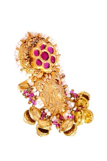 Raabta By Rahul Pink Geetanjali Embellished Ring Online at Aza Fashions Raabta By Rahul_Pink Geetanjali Embellished Ring _Online_at_Aza_Fashions