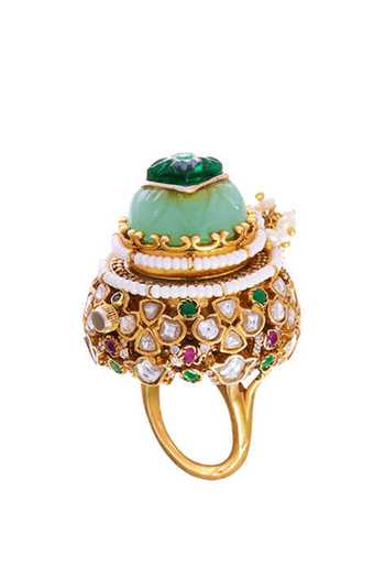 Buy Raabta By Rahul Green Temporal Orb Watch Ring Buy_Raabta By Rahul_Green Temporal Orb Watch Ring