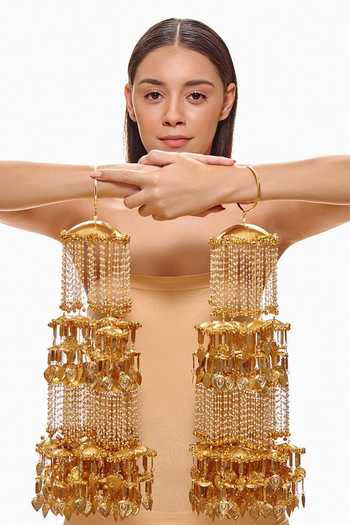 Raabta By Rahul Pearl & Peepal Leaf Pair Of Kaleeras 