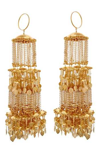 Raabta By Rahul Pearl & Peepal Leaf Pair Of Kaleeras 