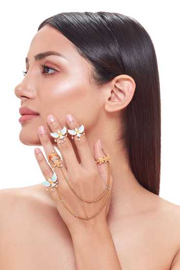 Raabta By Rahul Man With 3 Birds Ring Set 